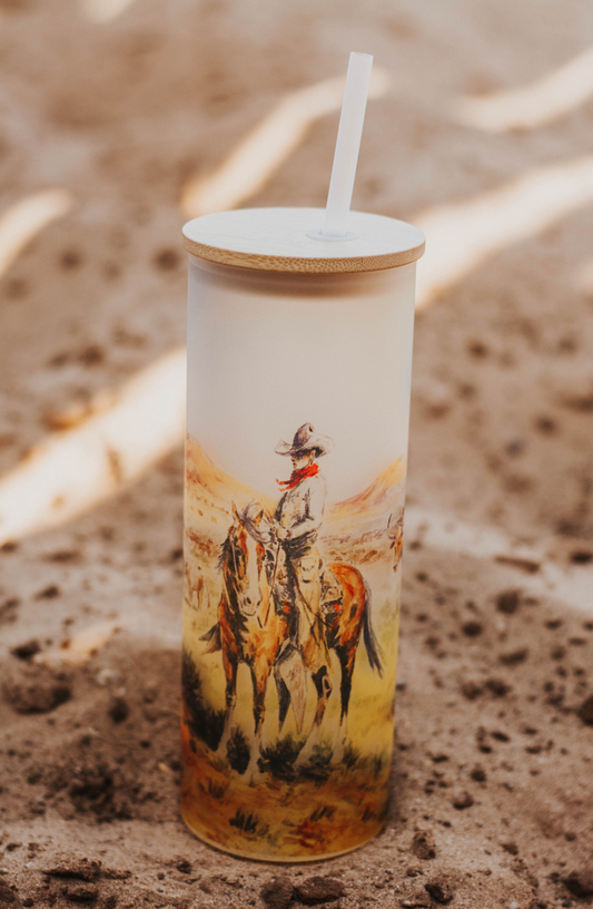 Frosted Glass Cowboy Tumbler